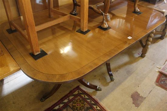 George III style mahogany two-pillar dining table